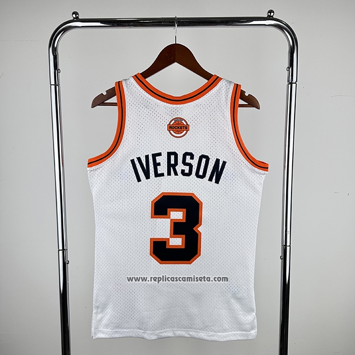 Camiseta Denver Nuggets Allen Iverson NO 3 Mitchell & Ness 2006-07 Blanco1